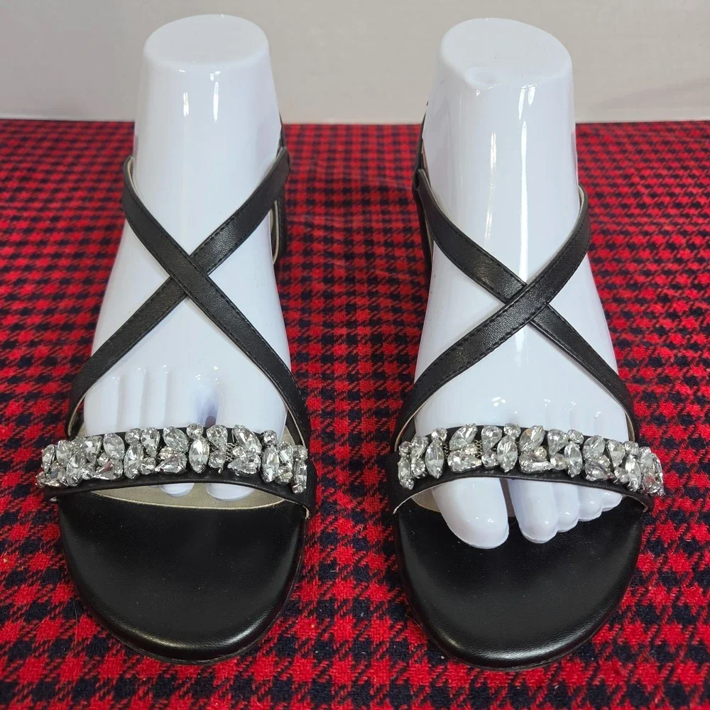 Naturalizer Macy Black Embellished  Women's Strappy Sandal Size 7M EUC